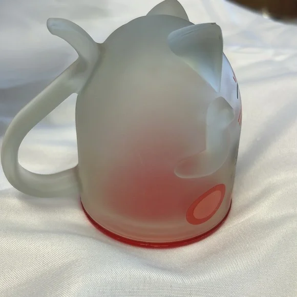 Lucky cat frosted glass mug